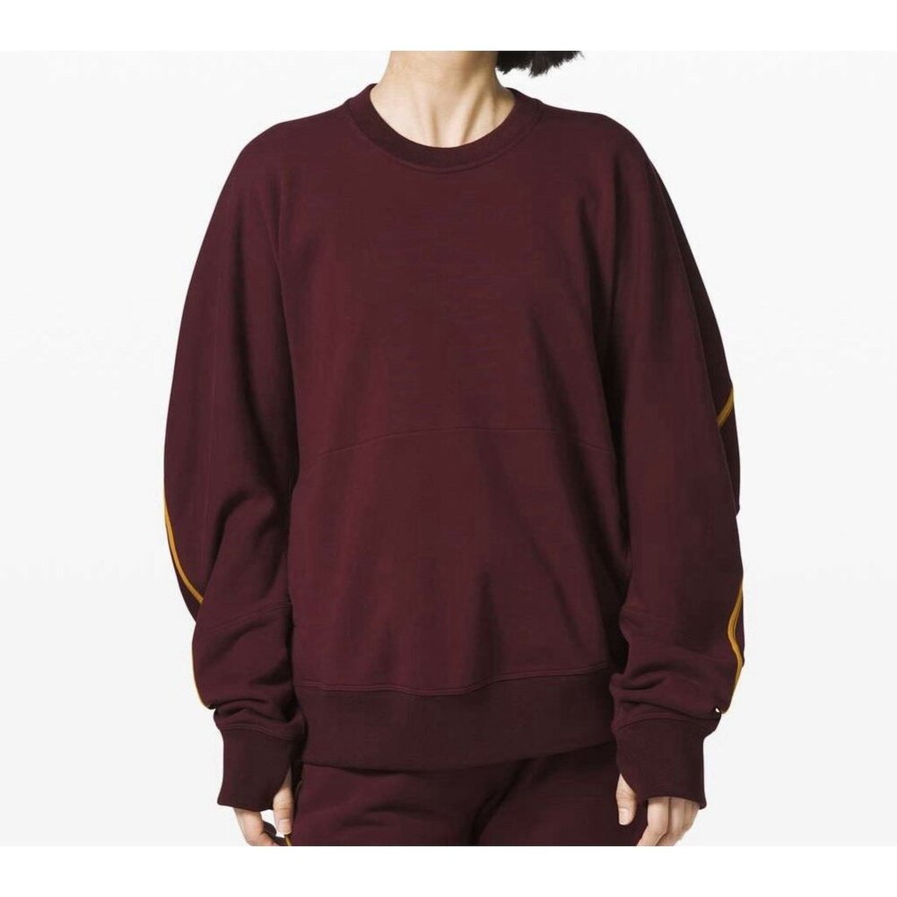 Lululemon Roksanda Face Forward Sweatshirt Women's Size Small Garnet Fools Gold